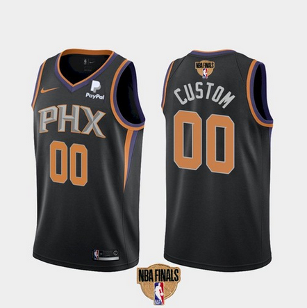 Men's Phoenix Suns Customized 2021 Black NBA Finals Statement Edition Stitched Jersey